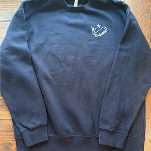 Whalers Crewneck Sweatshirt with Embroidered whale and star.